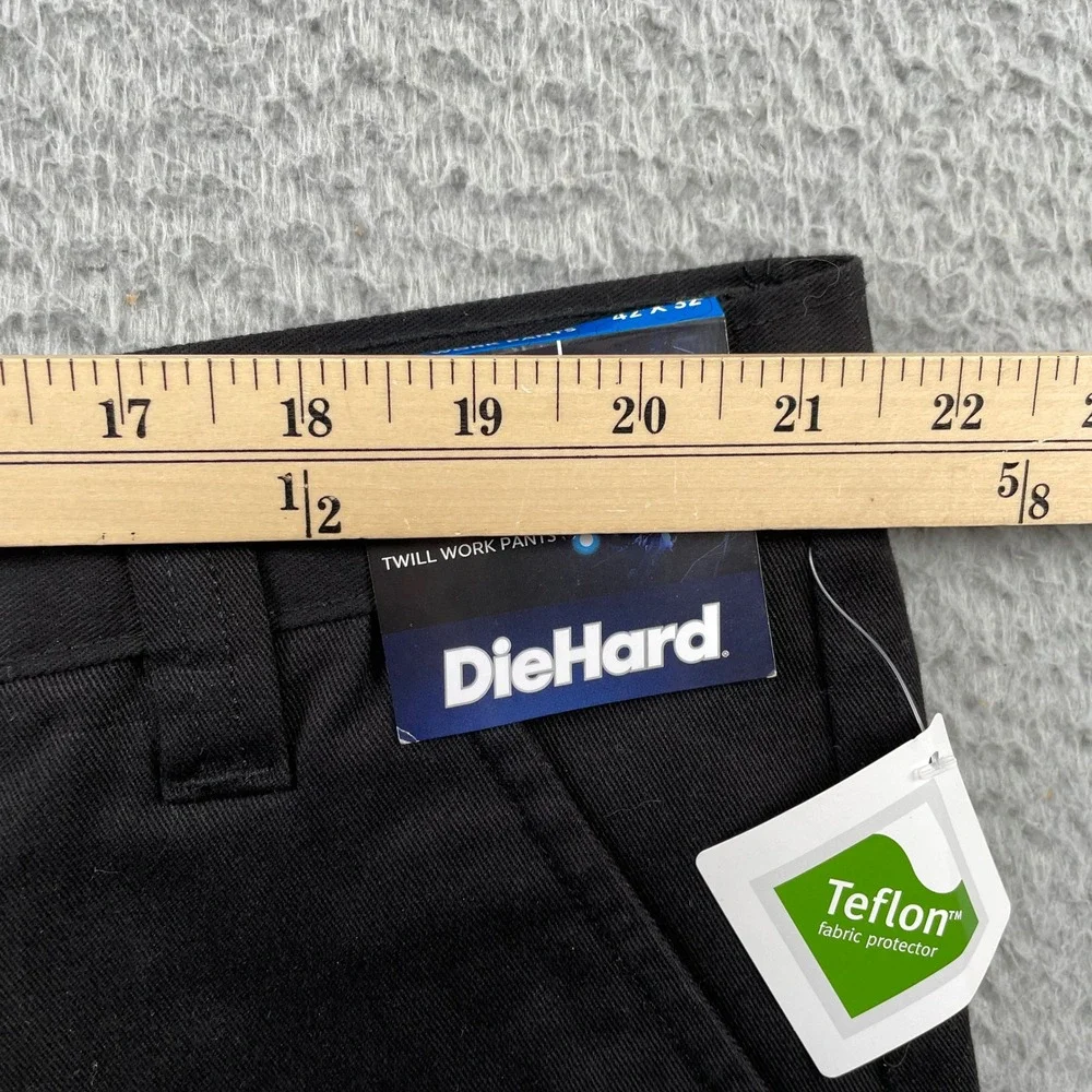 DieHard Work Pants Men 42x32 Black Twill Workwear Teflon Water Oil Repellent - Picture 9 of 10